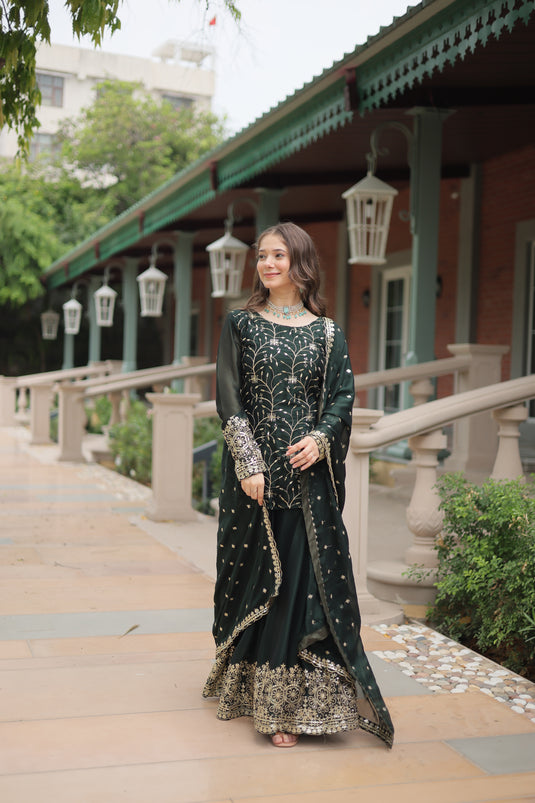 Sequins Multi Embroidered Work Anarkali Gown