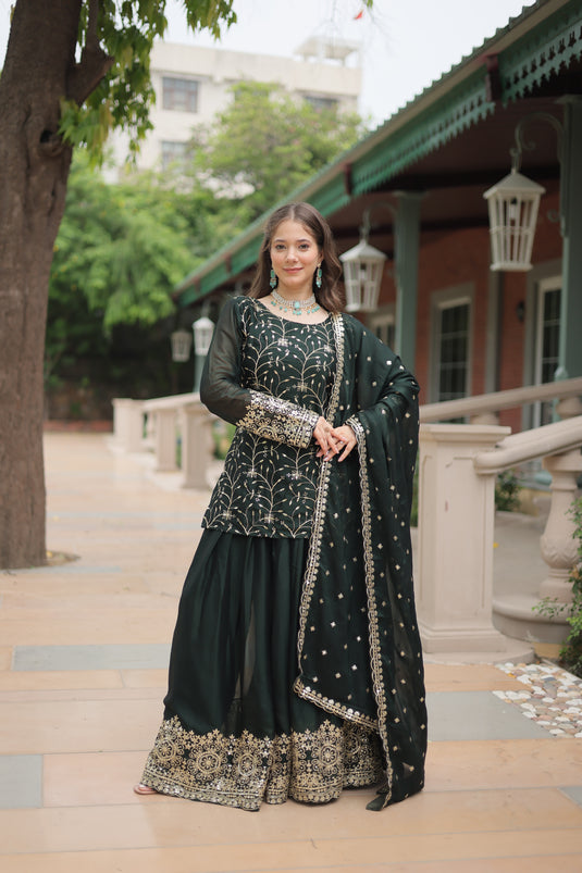 Sequins Multi Embroidered Work Anarkali Gown